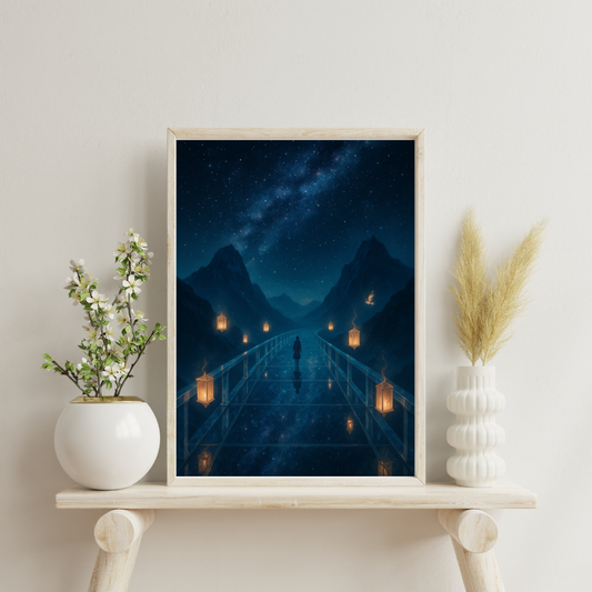 Temples of the Eternal Sky - The Bridge of Infinite Reflections Digital Print