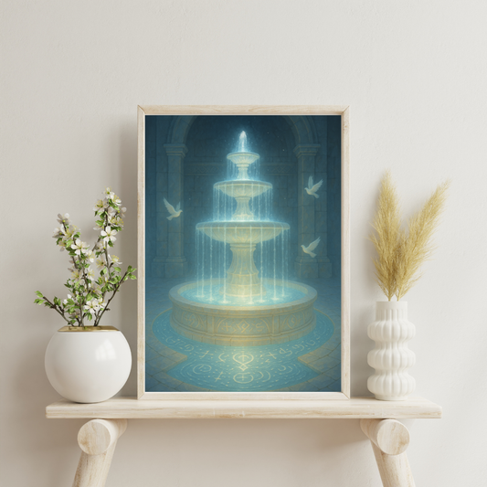 The Celestial Sanctuaries - Fountain of Whispering Light Digital Print