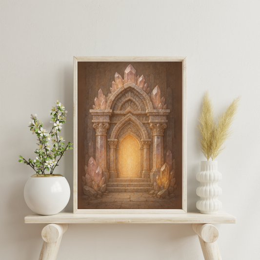 The Celestial Sanctuaries - Gate of the Crystal Temple Digital Print