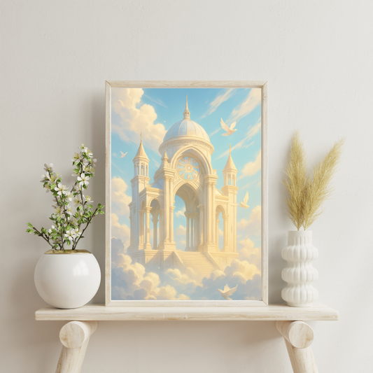 The Celestial Sanctuaries - The Cloudspire Chapel Digital Print