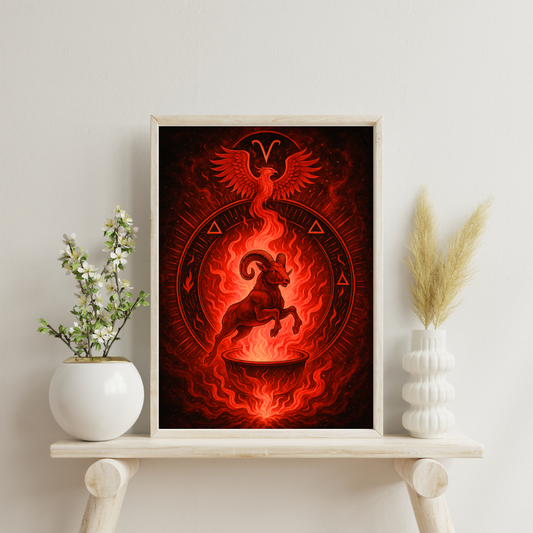 Zodiac Alchemical Mandalas - Aries Digital Print
