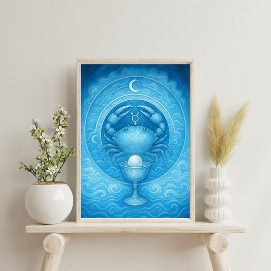 Zodiac Alchemical Mandalas - Cancer Digital Print