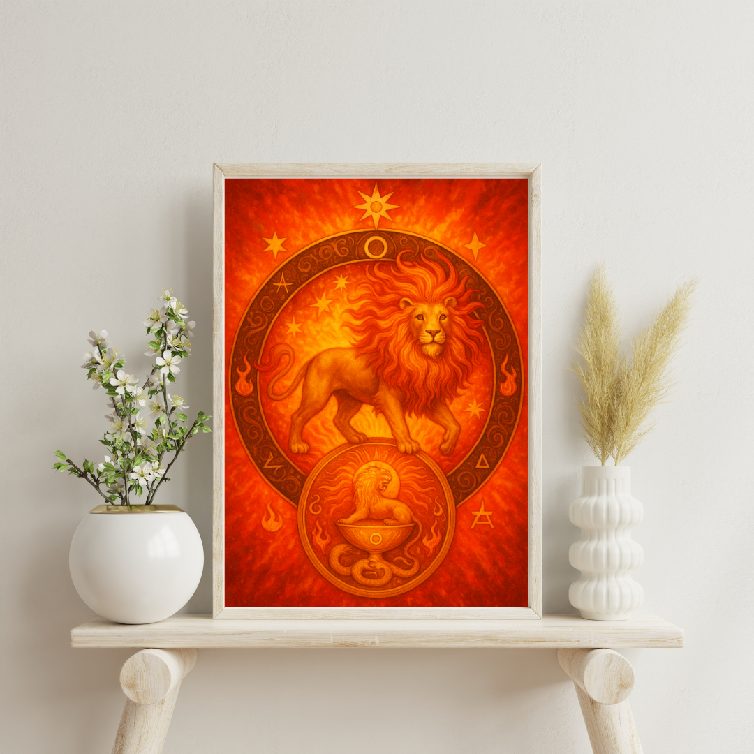 Zodiac Alchemical Mandalas - Leo Digital Print