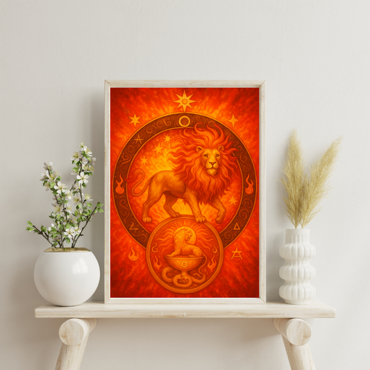 Zodiac Alchemical Mandalas - Leo Digital Print