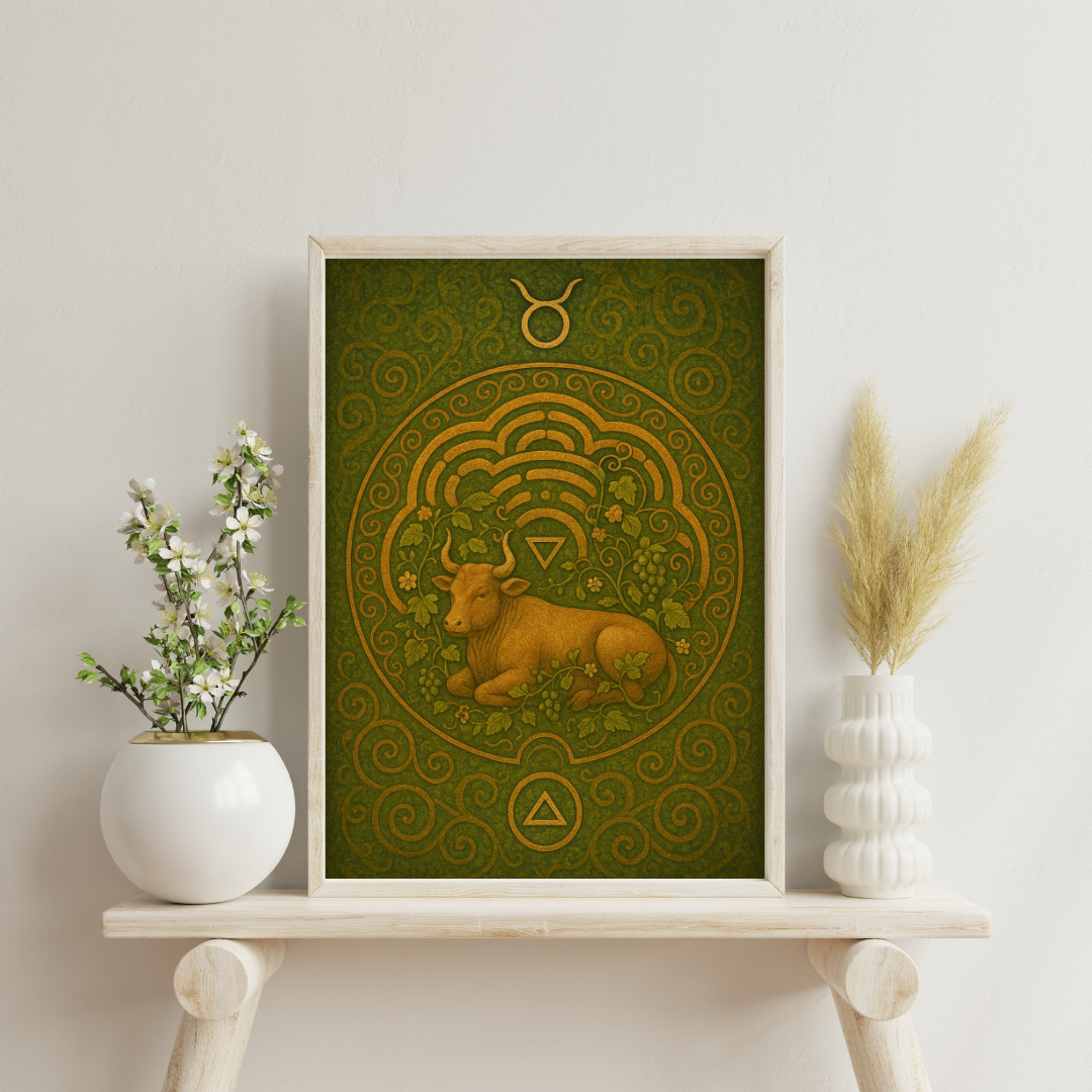 Zodiac Alchemical Mandalas - Taurus Digital Print