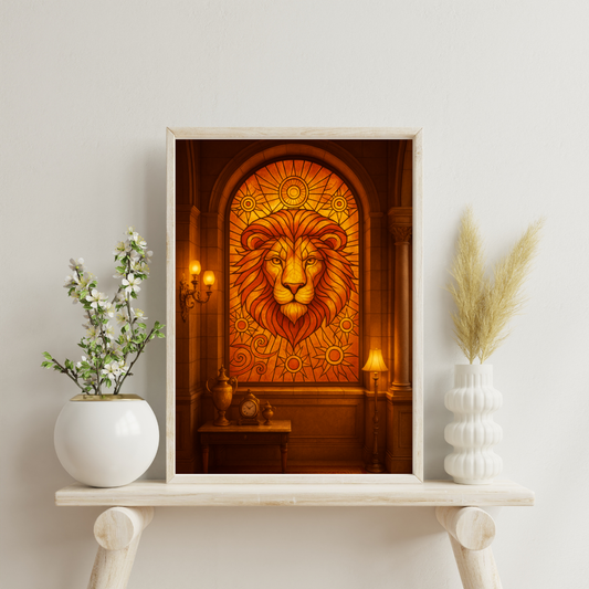 Zodiac Mosaic Windows - Leo Digital Print