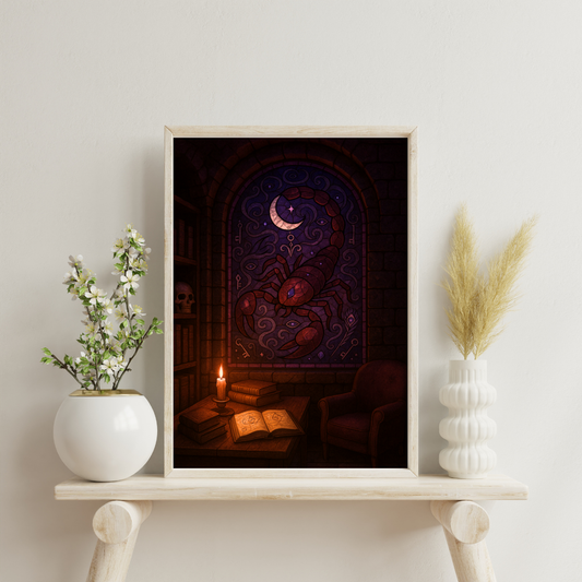 Zodiac Mosaic Windows - Scorpio Digital Print