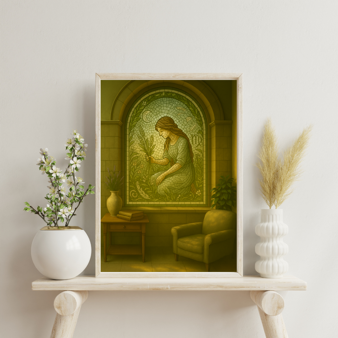 Zodiac Mosaic Windows - Virgo Digital Print