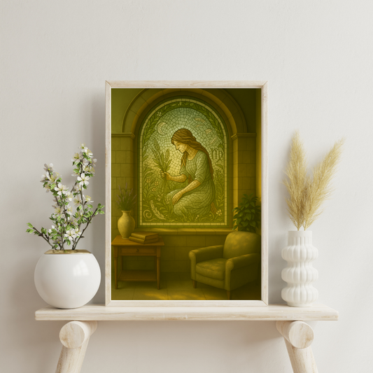 Zodiac Mosaic Windows - Virgo Digital Print