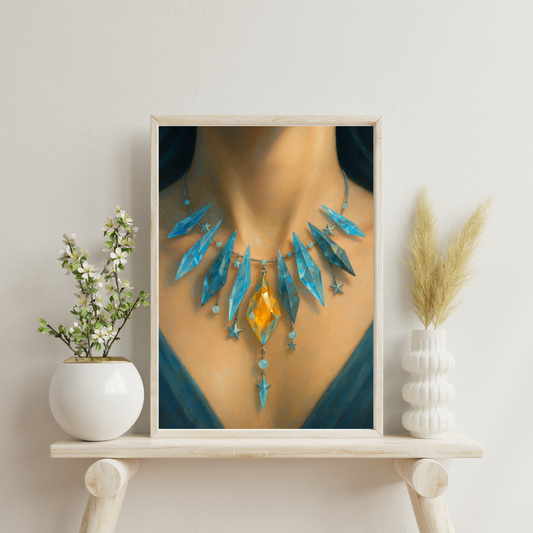 Zodiac Necklace - Aquarius Digital Print