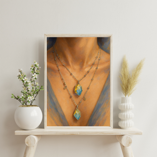 Zodiac Necklace - Gemini Digital Print