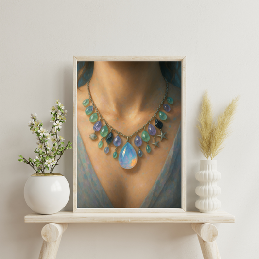 Zodiac Necklace - Pisces Digital Print
