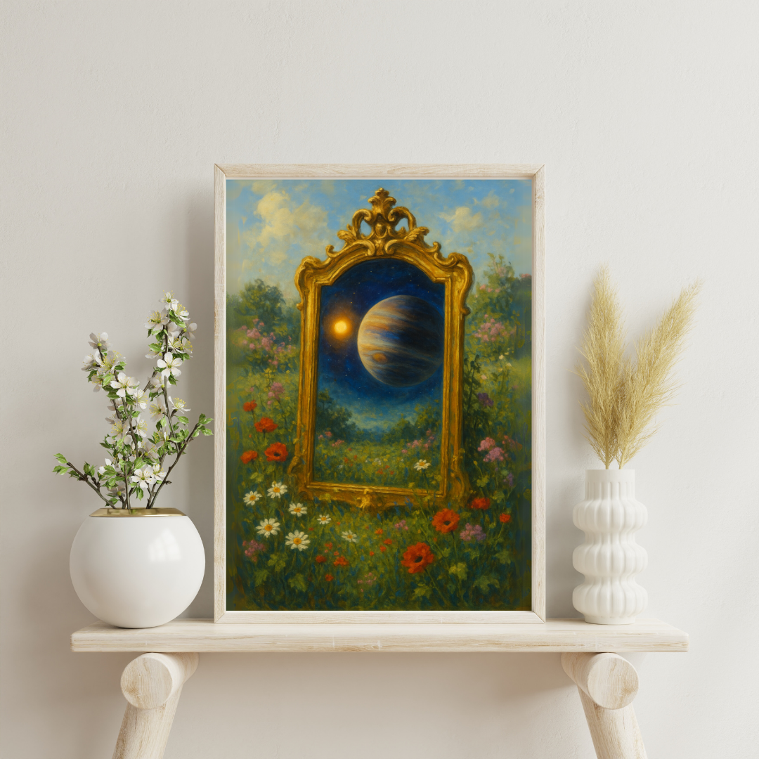 The Astral Mirror - Exoplanet Orbiting Distant Star Digital Print