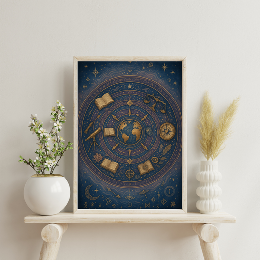 Astrological Houses Mandalas - 9th House Digital Print