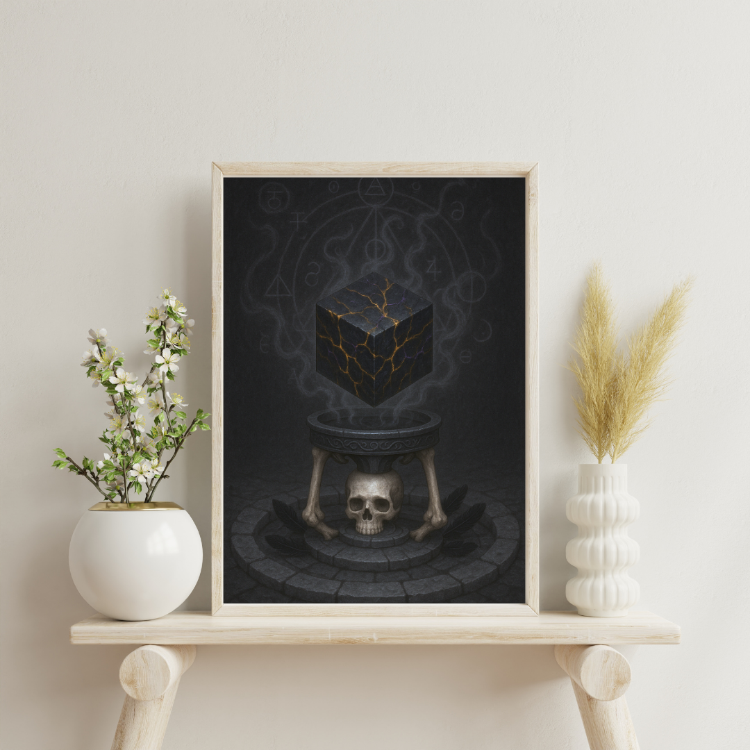 Black Alchemy - Midnight Philosopher’s Stone Digital Print