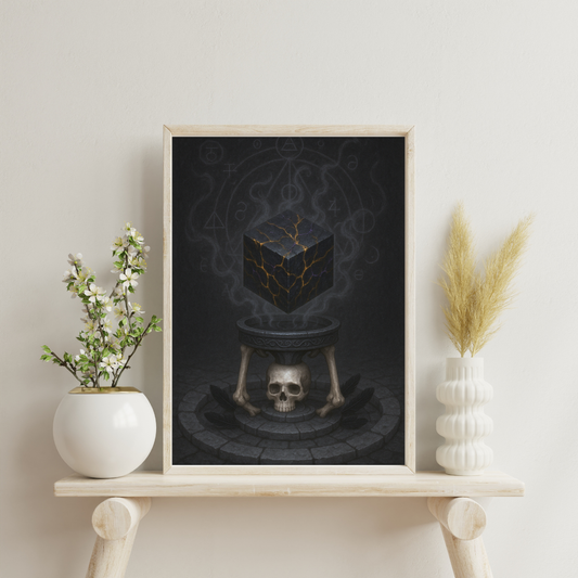Black Alchemy - Midnight Philosopher’s Stone Digital Print