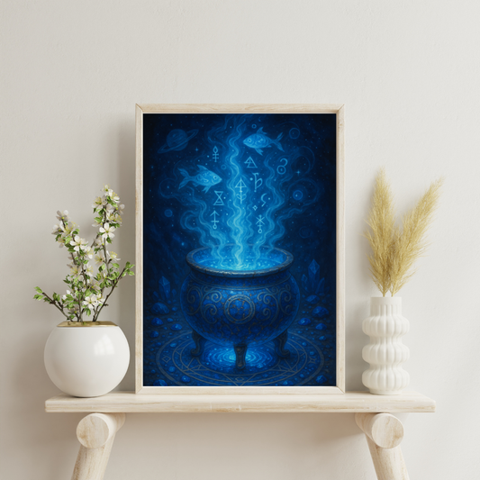 Blue Alchemy - The Aquarian Cauldron Digital Print
