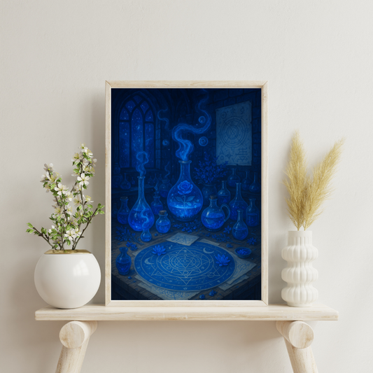 Blue Alchemy - The Blue Alchemist’s Laboratory Digital Print