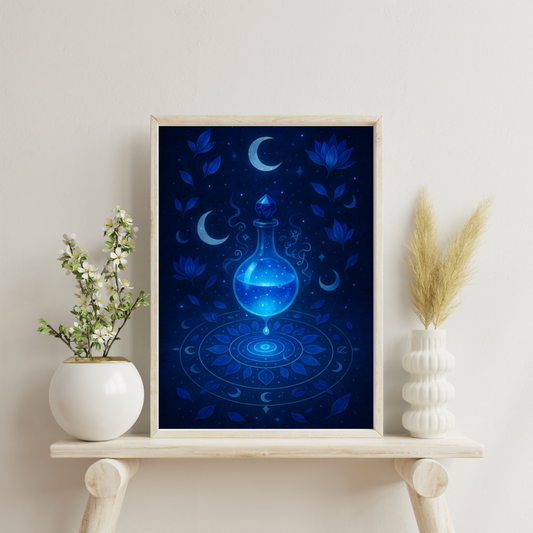 Blue Alchemy - The Elixir of the Moon Digital Print