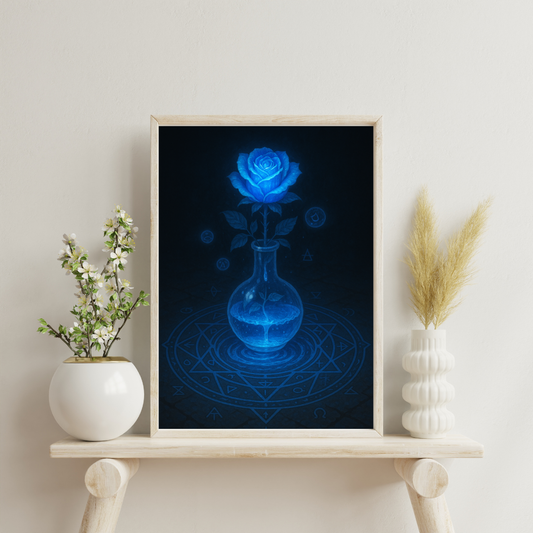 Blue Alchemy - The Philosopher’s Blue Rose Digital Print
