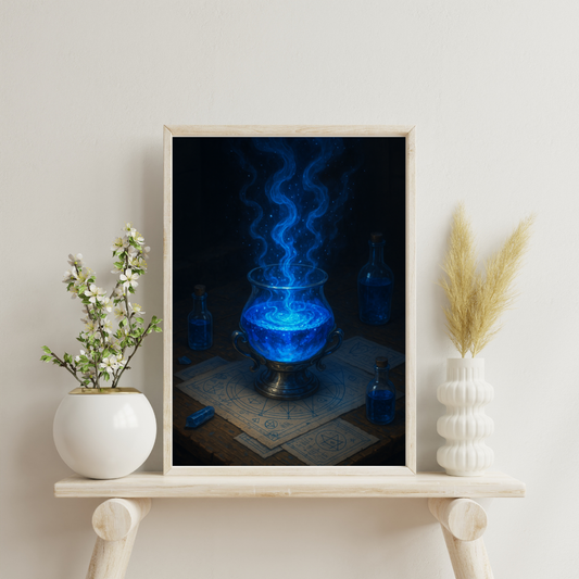 Blue Alchemy - The Sapphire Crucible Digital Print