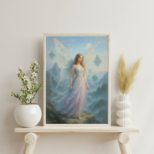 Fairies of the Hidden Realms - The Opal Fairy of Mistveil Peaks Digital Print