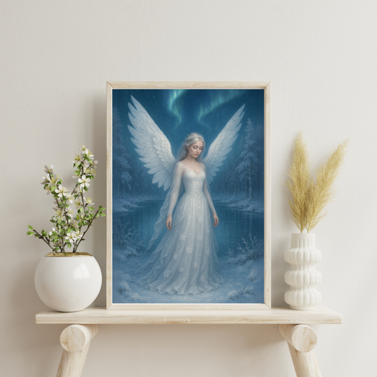 Fairies of the Hidden Realms - The Pearl Fairy of Frostwillow Lake Digital Print
