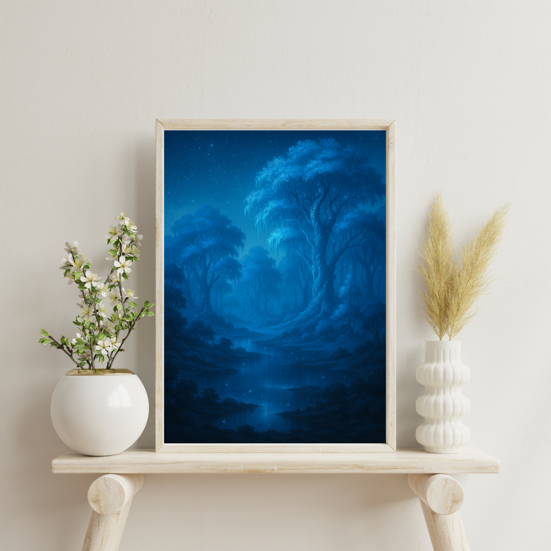 Forests Beyond the Veil - Sapphire Thicket Digital Print