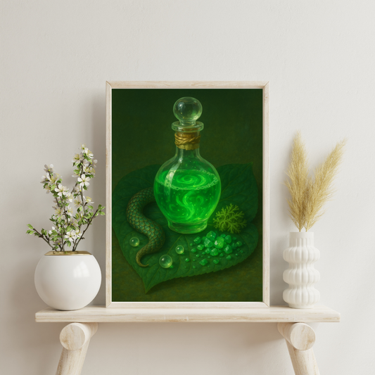 Green Alchemy - Elixir of Verdant Light Digital Print