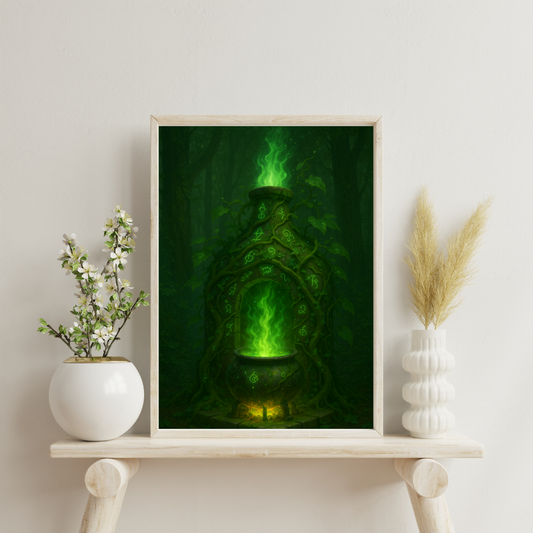 Green Alchemy - The Emerald Crucible Digital Print