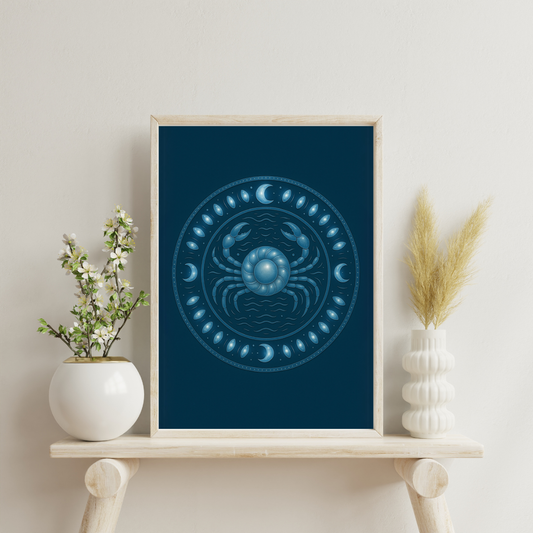 Zodiac Crystal Mandalas - Cancer Digital Print