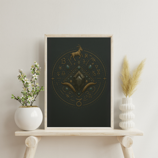 Zodiac Crystal Mandalas - Capricorn Digital Print