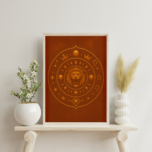 Zodiac Crystal Mandalas - Leo Digital Print