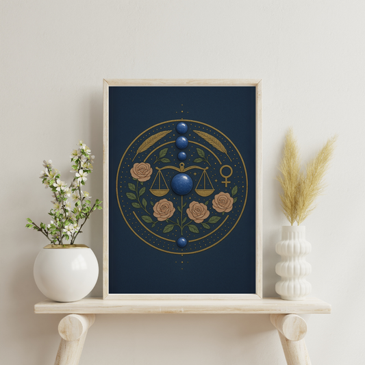 Zodiac Crystal Mandalas - Libra Digital Print