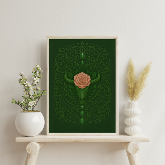 Zodiac Crystal Mandalas - Taurus Digital Print