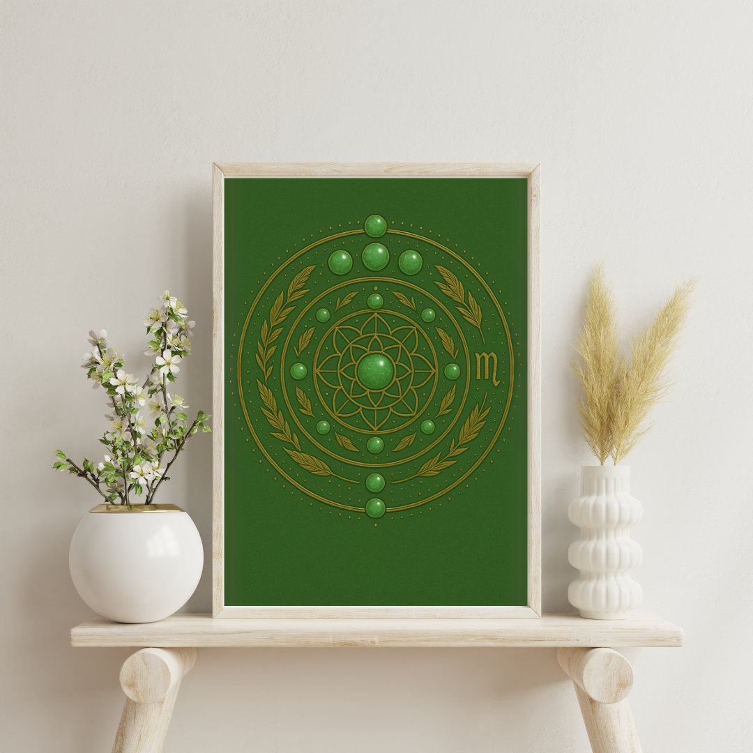 Zodiac Crystal Mandalas - Virgo Digital Print