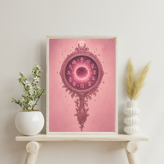 Pink Alchemy - The Pink Eclipse Mirror Digital Print