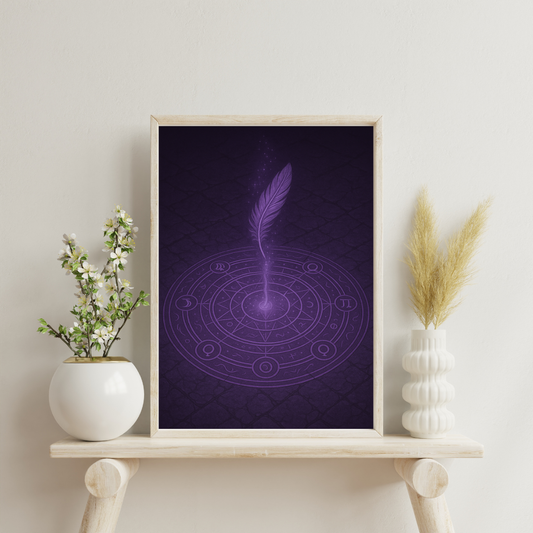 Purple Alchemy - Celestial Transmutation Circle Digital Print