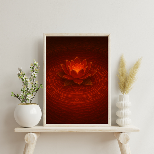 Red Alchemy - Lotus of Rebirth Digital Print