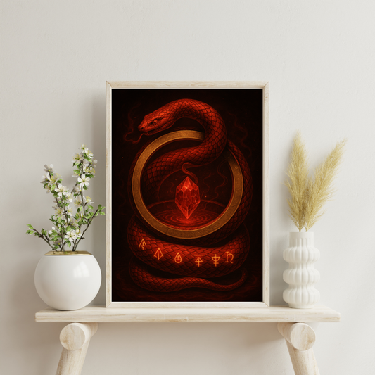 Red Alchemy - Serpent of Transmutation Digital Print