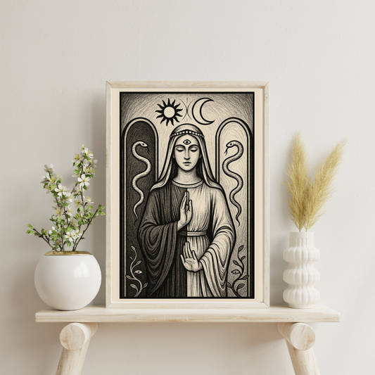 Sigils of She Who Knows - The Mirror Priestess of Duality Digital Print
