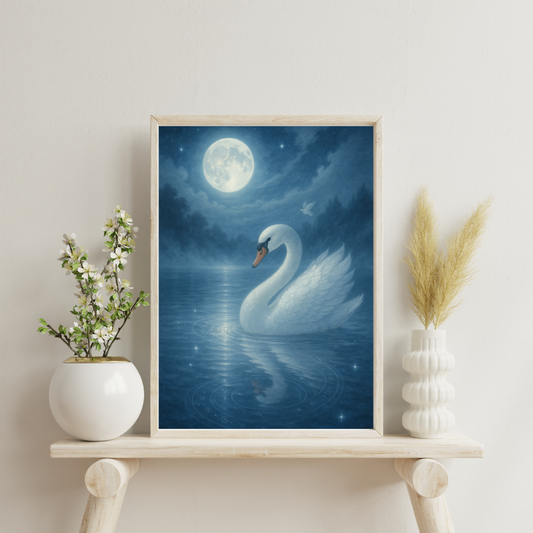 White Alchemy - The Mystic Swan Digital Print