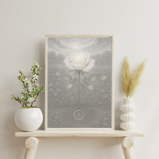 White Alchemy - The Philosopher’s Rose Digital Print