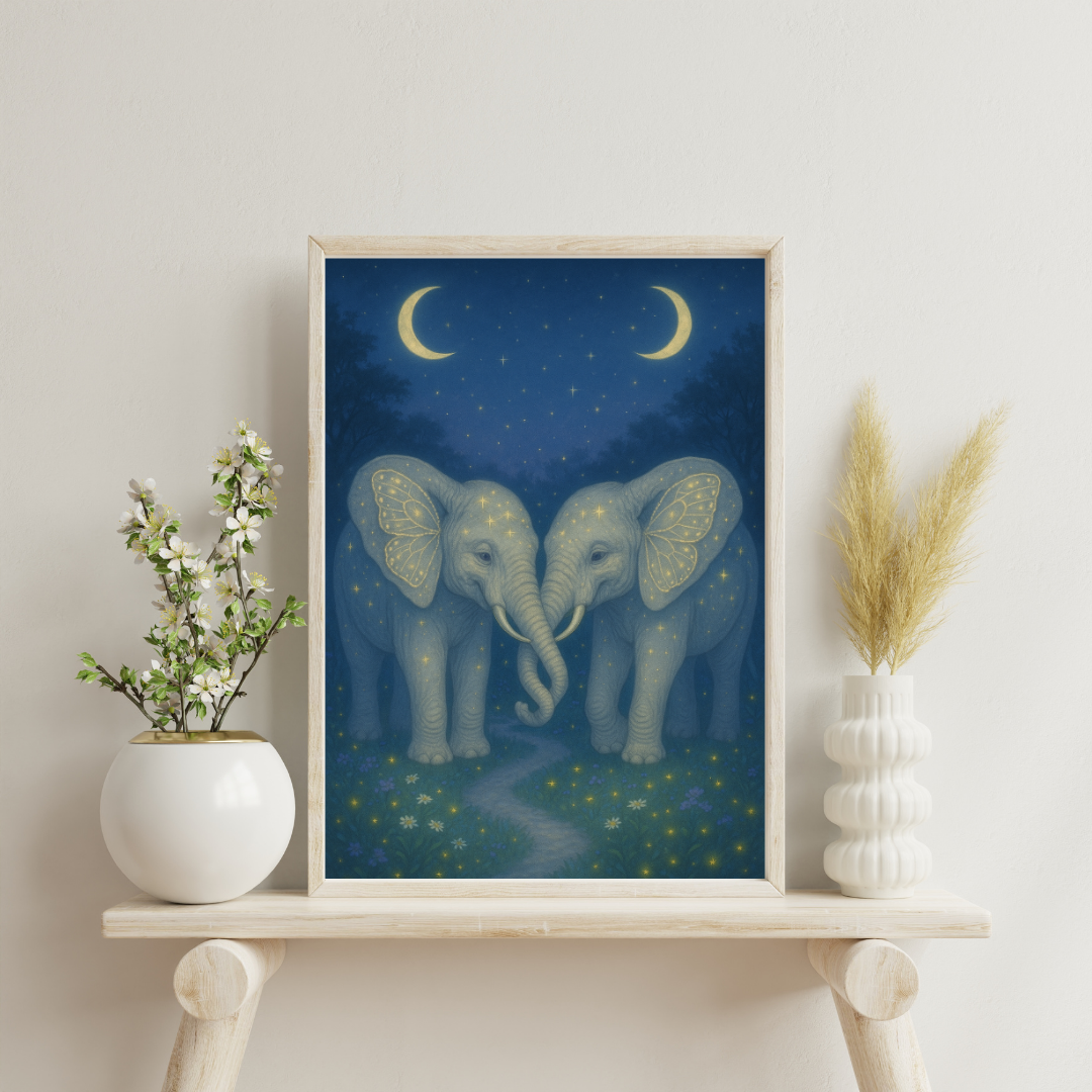 Zodiac Elephants - Gemini Digital Print