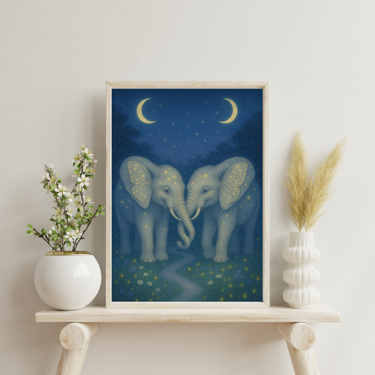 Zodiac Elephants - Gemini Digital Print