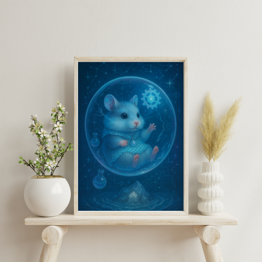 Zodiac Hamsters - Aquarius Digital Print