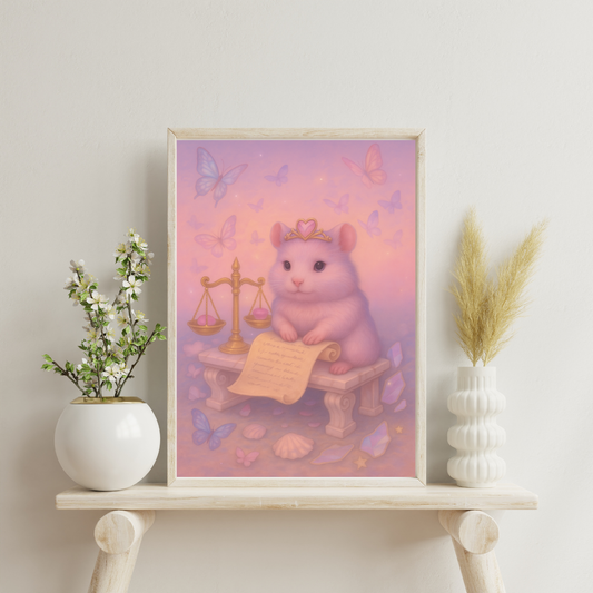 Zodiac Hamsters - Libra Digital Print