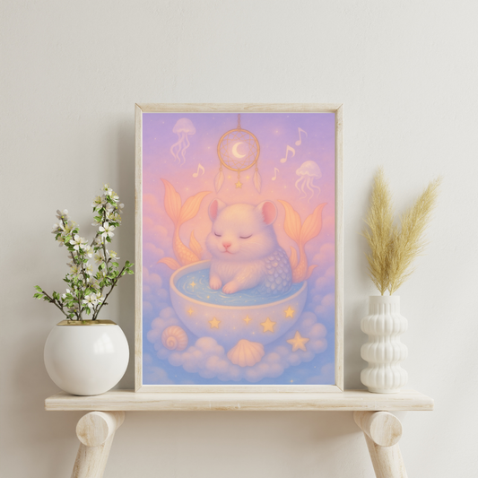 Zodiac Hamsters - Pisces Digital Print