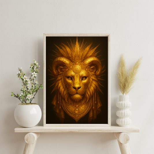 Zodiac Masks - Leo Digital Print