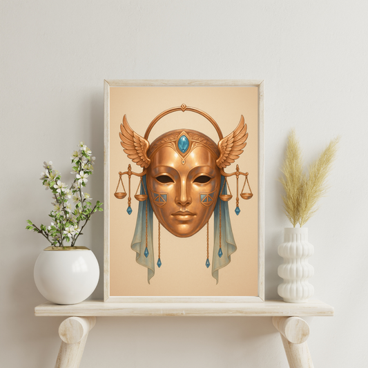 Zodiac Masks - Libra Digital Print